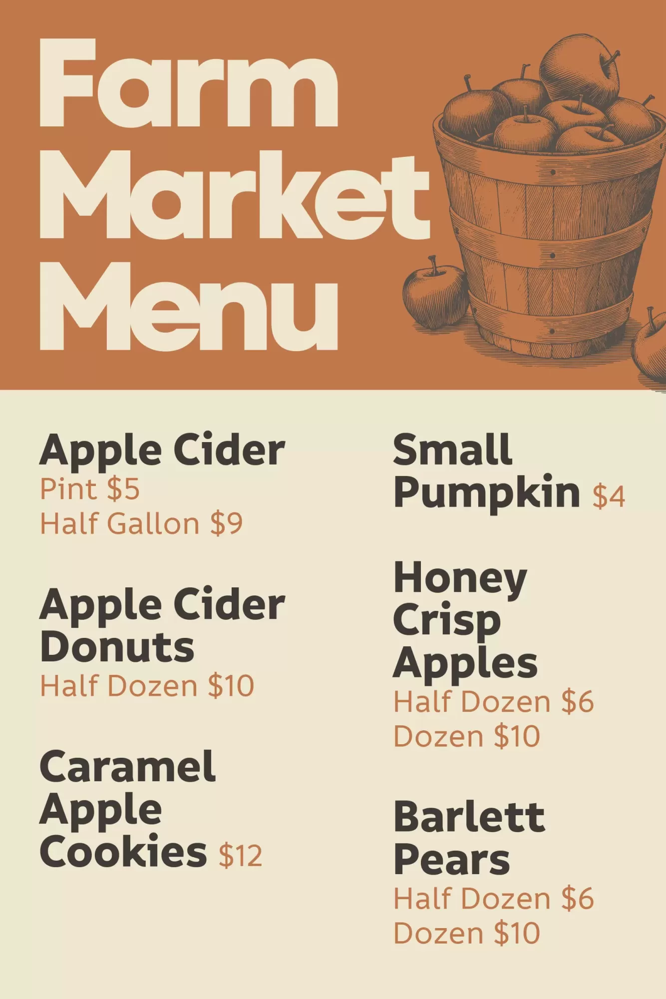 Farm Market Menu